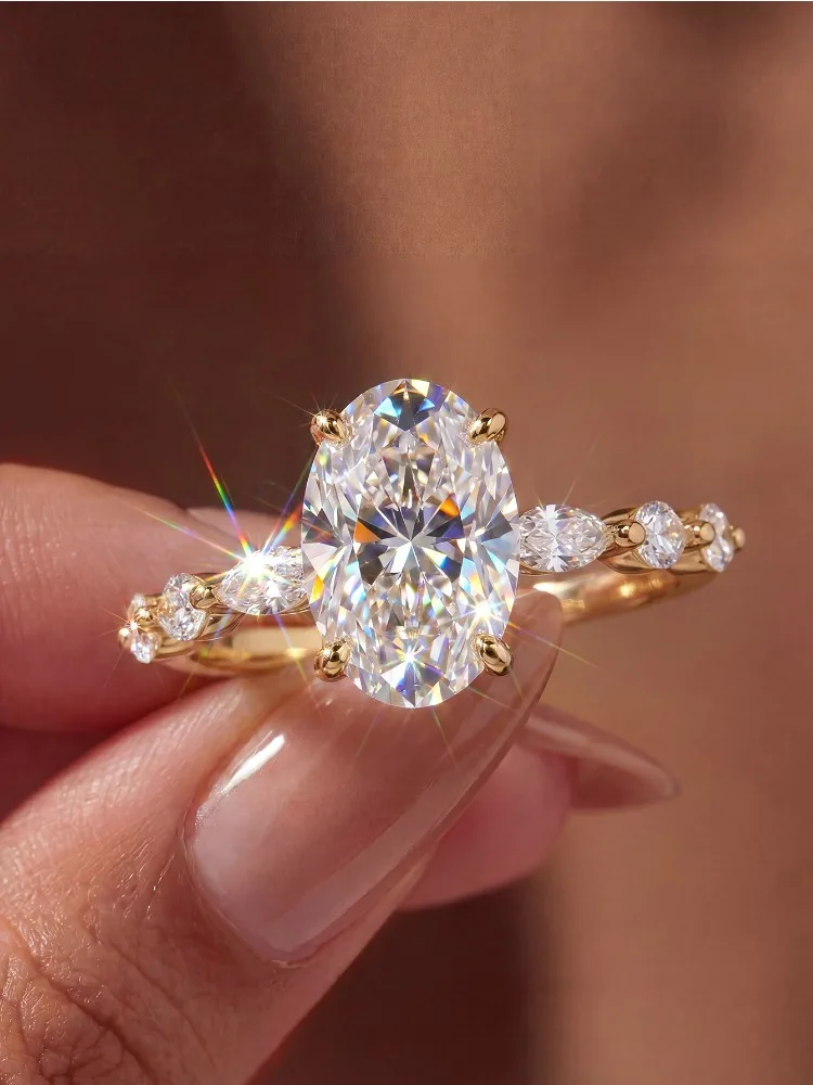 Gorgeous Simply Elegance Oval Marquise Zircon Ring for Women Engagement Wedding Luxury Fashion High Quality Jewelry