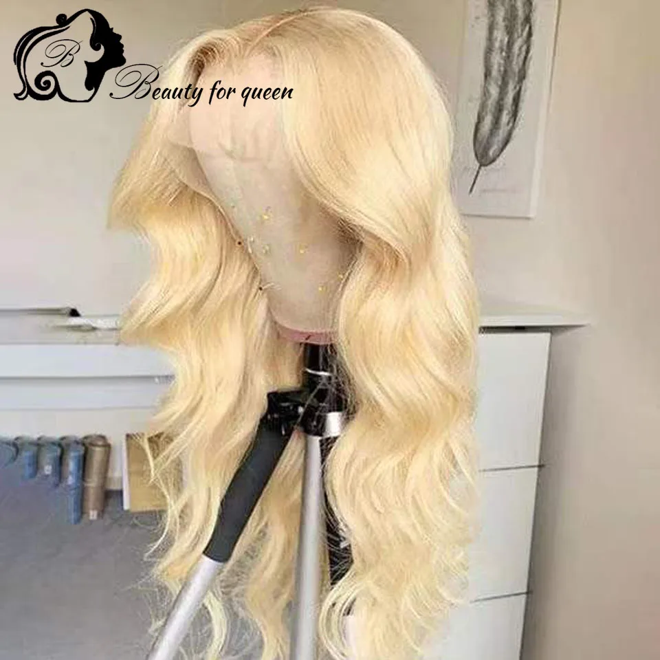 

Плотность 180, бразильский цветной парик из натуральных волос, блондинка 613, объемная волна, прозрачный 13x4 HD, кружевные фронтальные парики для женщин, косплей