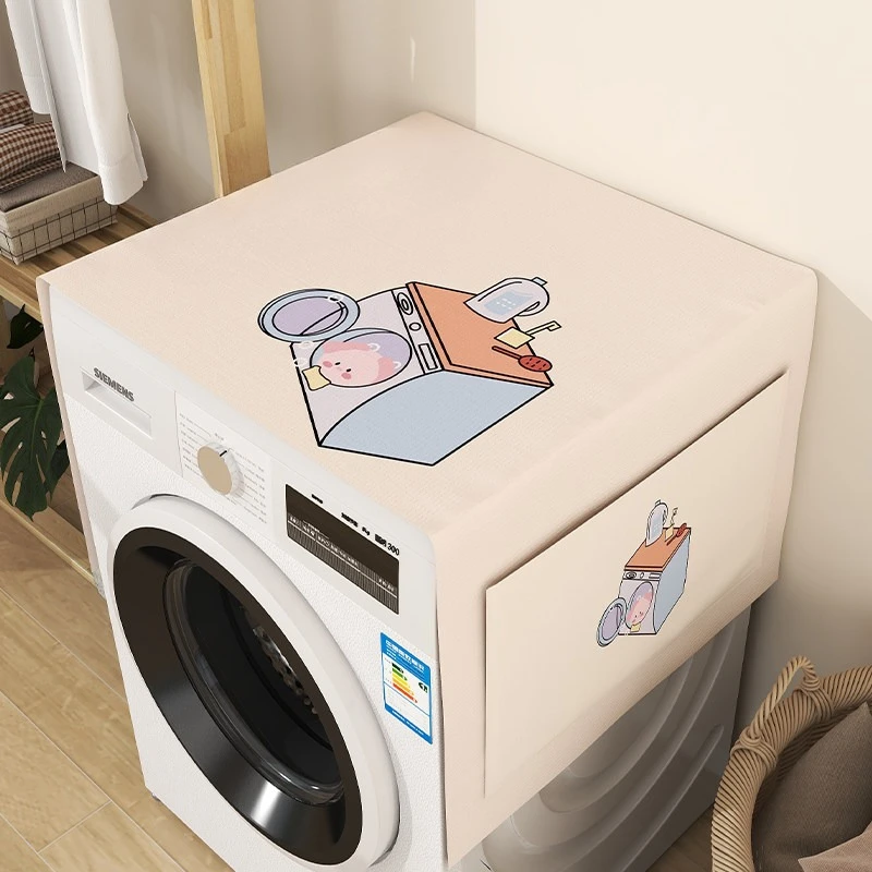 Diatom mud drum washing machine cover pad, water absorption, sun protection and dust cover