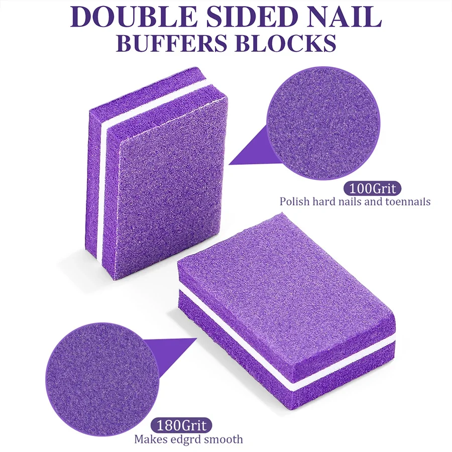 50Pcs Lot Two-sided Mini Nail File Blocks Colorful Sponge Nail Buffer Block Nail Polishing Manicure Tools 100/180 Grit