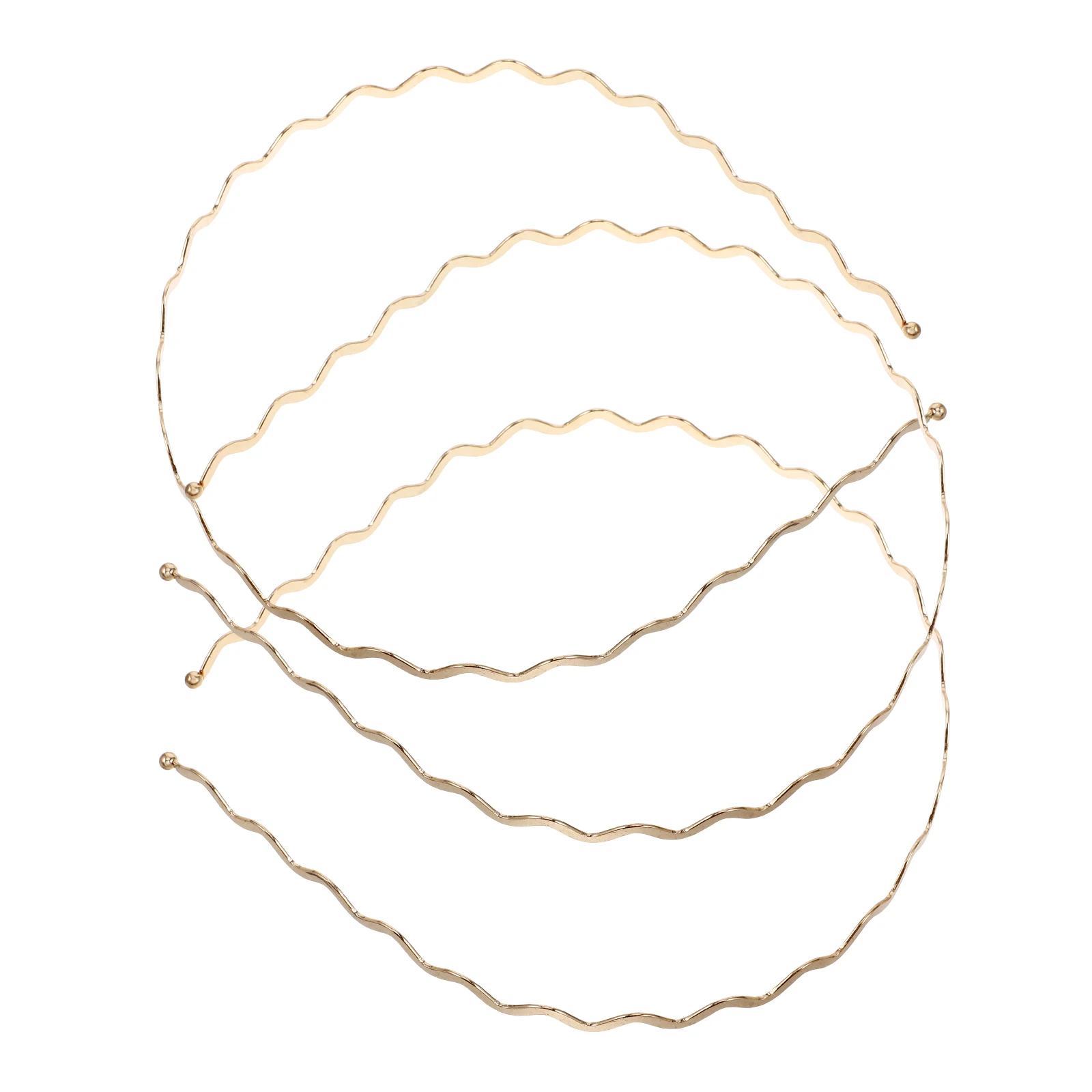 

3pcs Metal Wavy Headbands Spring Hair Bands For Bridal Wedding Party Washing Makeup Wave Shaped Thin Crown Tiara Bands