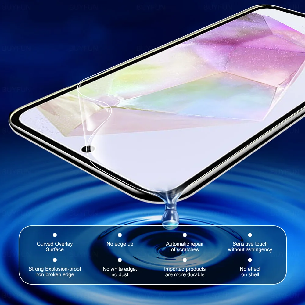 4-in-1 Camera Lens Screen Protector For Samsung Galaxy A35 5G Full Glue Soft Hydrogel Film For Samsung GalaxyA 35 A 35 galaxya35