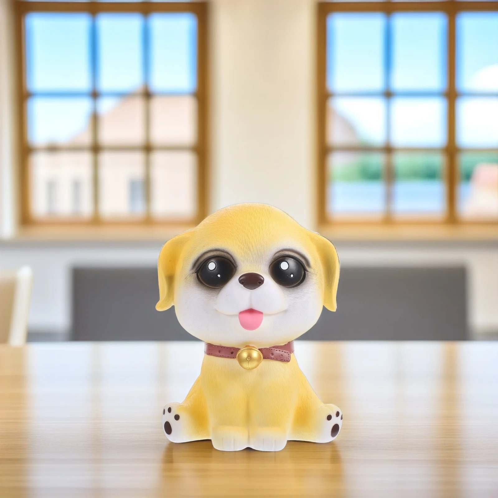 Cofrinho de cachorro de desenho animado para crianças, suporte de dinheiro inquebrável com slot inferior, decoração de mesa fofa, pote de economia pequeno para crianças
