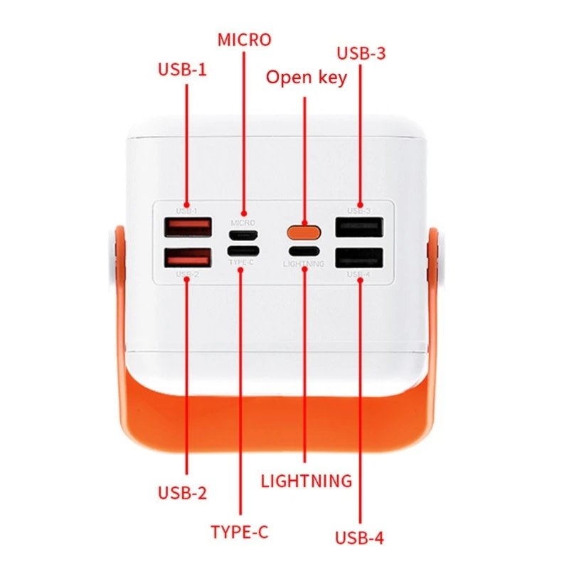 35-Slot 18650 Battery Power Bank Housing Case Only(no battery) with Night Lighting Function for Outdoor Sports