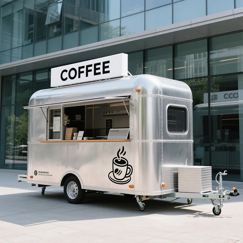 Mobile Kitchen Food Truck Trailer Full Equipment for Snack Food Candies Chips Ice Cream Fast Food in Sale Deposit