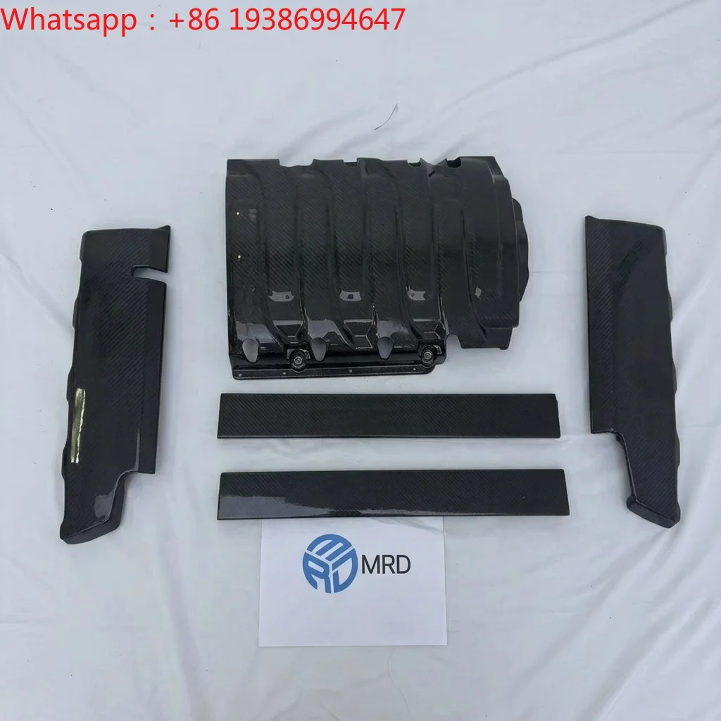 For MRD New Carbon Fiber Engine Cover Side Pieces Door Sill Plates Trunk Plate for Chevrolet Corvette C7 2014-2017