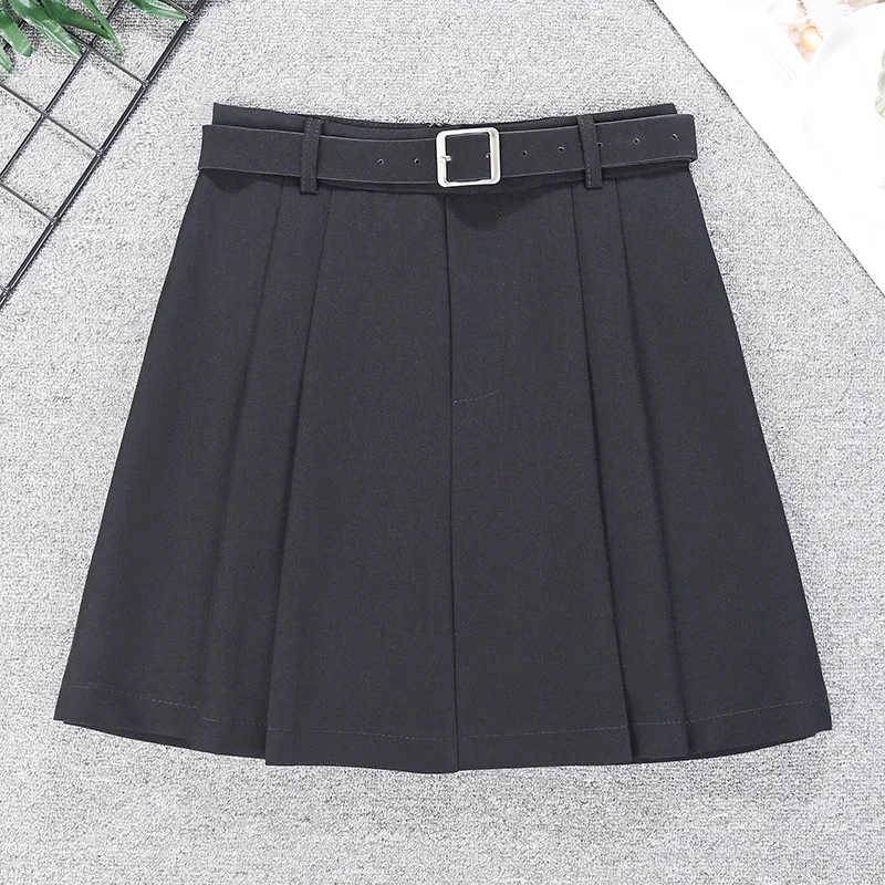 Faltenrock im College-Stil, Frühjahr 2026, neuer Damenrock mit hoher Taille und Gürtel