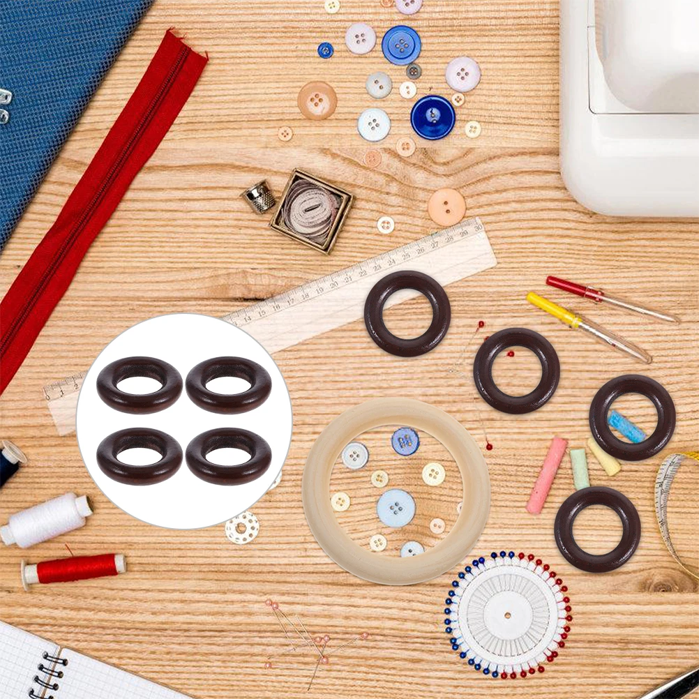 

50pcs Wooden Ring Connectors For Jewelry Making Natural Rings Unfinished Diy Wooden Circles Craft Supplies Small Pendants