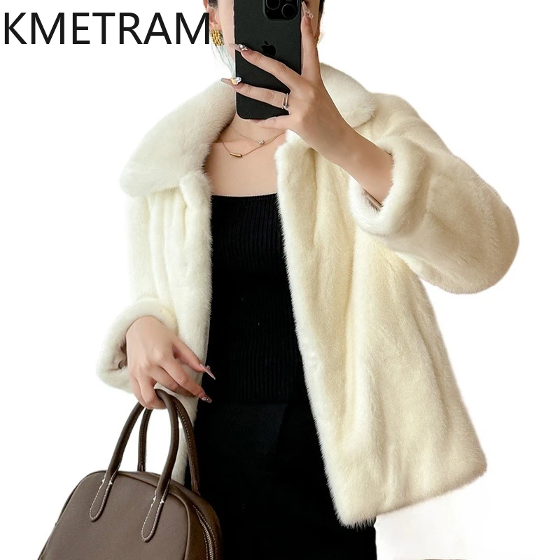 

Куртка из натурального норкового меха, женская белая короткая шуба из натурального меха, высококачественная зимняя женская одежда, меховые куртки 2025 шуба женская