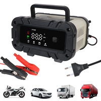 Intelligent Smart Car Battery Charger Portable LED Display High Power Motorcycle SUV Truck 12V 6A Pulse Repair Battery Charging