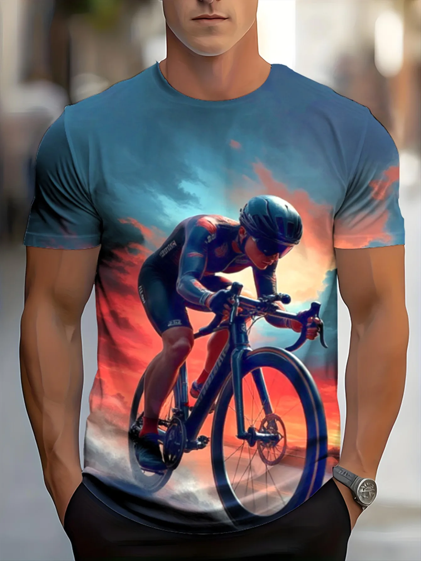 2026 Road Cycling Graphic T Shirt Men Breathable Quick Dry Sports Tee Outdoor Bicycle Rider Casual To