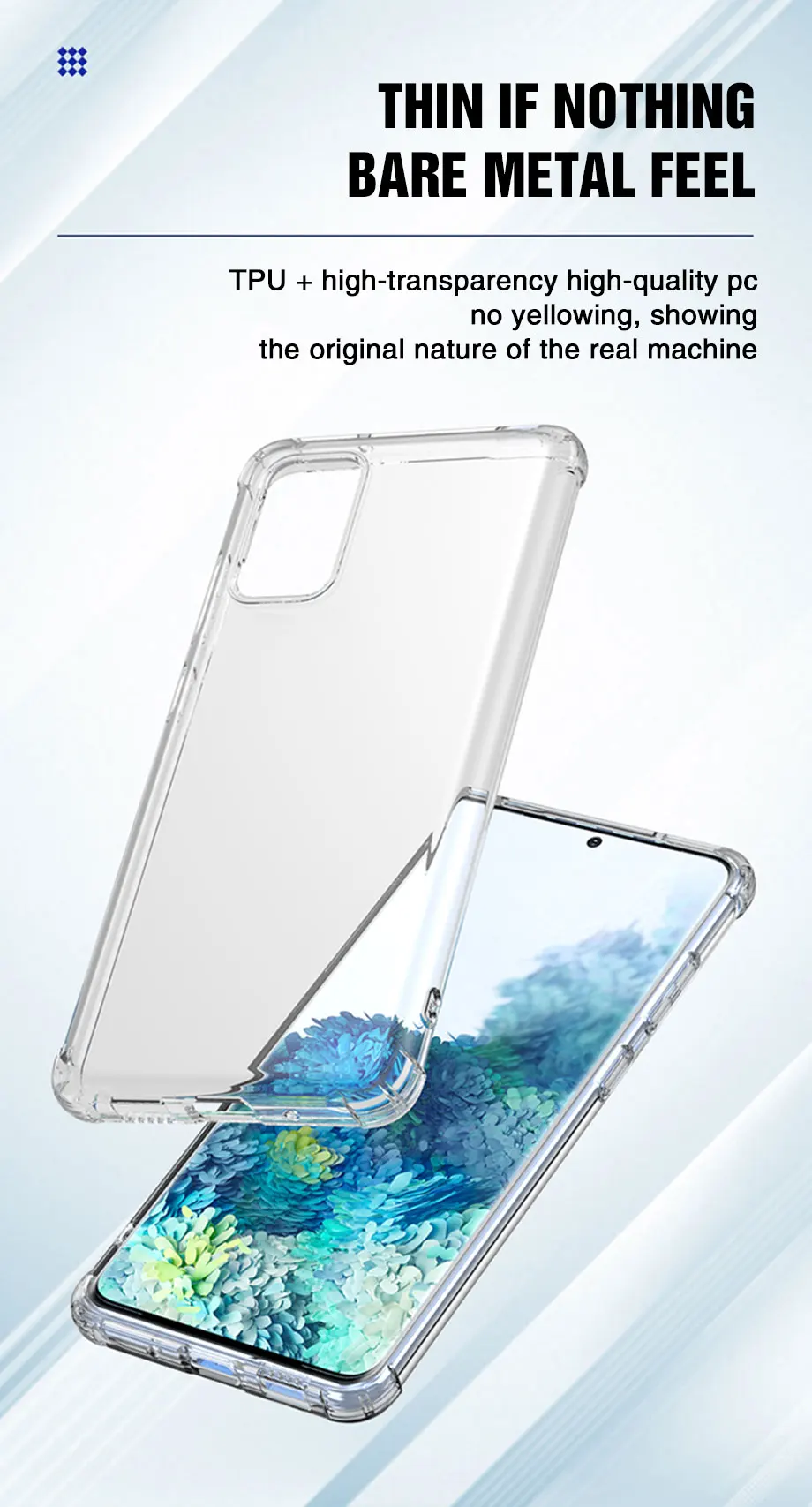 Clear Airbag Cover Case for Samsung Galaxy S20 FE Plus Ultra 5G Soft Phone Back Funda SamsungS20 S20FE S20Plus S20Ultra F E Gel