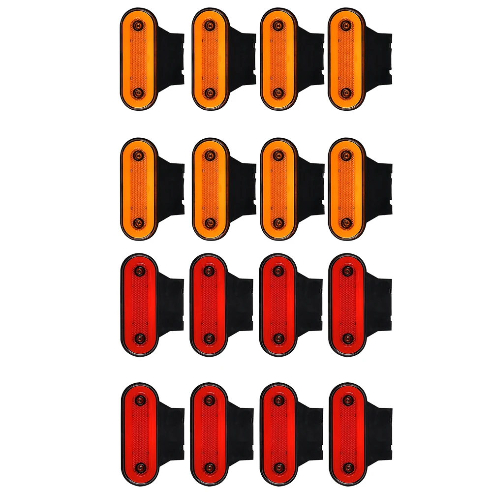 

8Pcs 12V 24V Led Side Marker Light with Bracket Truck Clearance Lamp Tail Light Trailer Lorry Warning Parking Lamp Universally