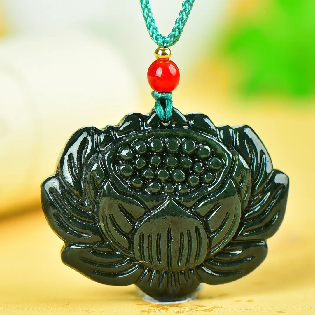 

Sapphire lotus pendant agate chalcedony versatile men's and women's models