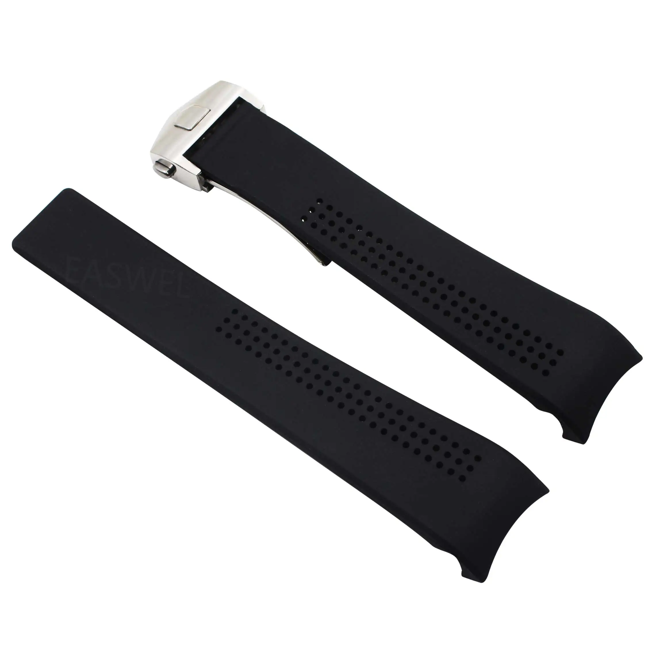 حزام ساعة مطاط أسود ، سوار ساعة ، قطع غيار ، TagHeuer Carrera ، 20 حنات