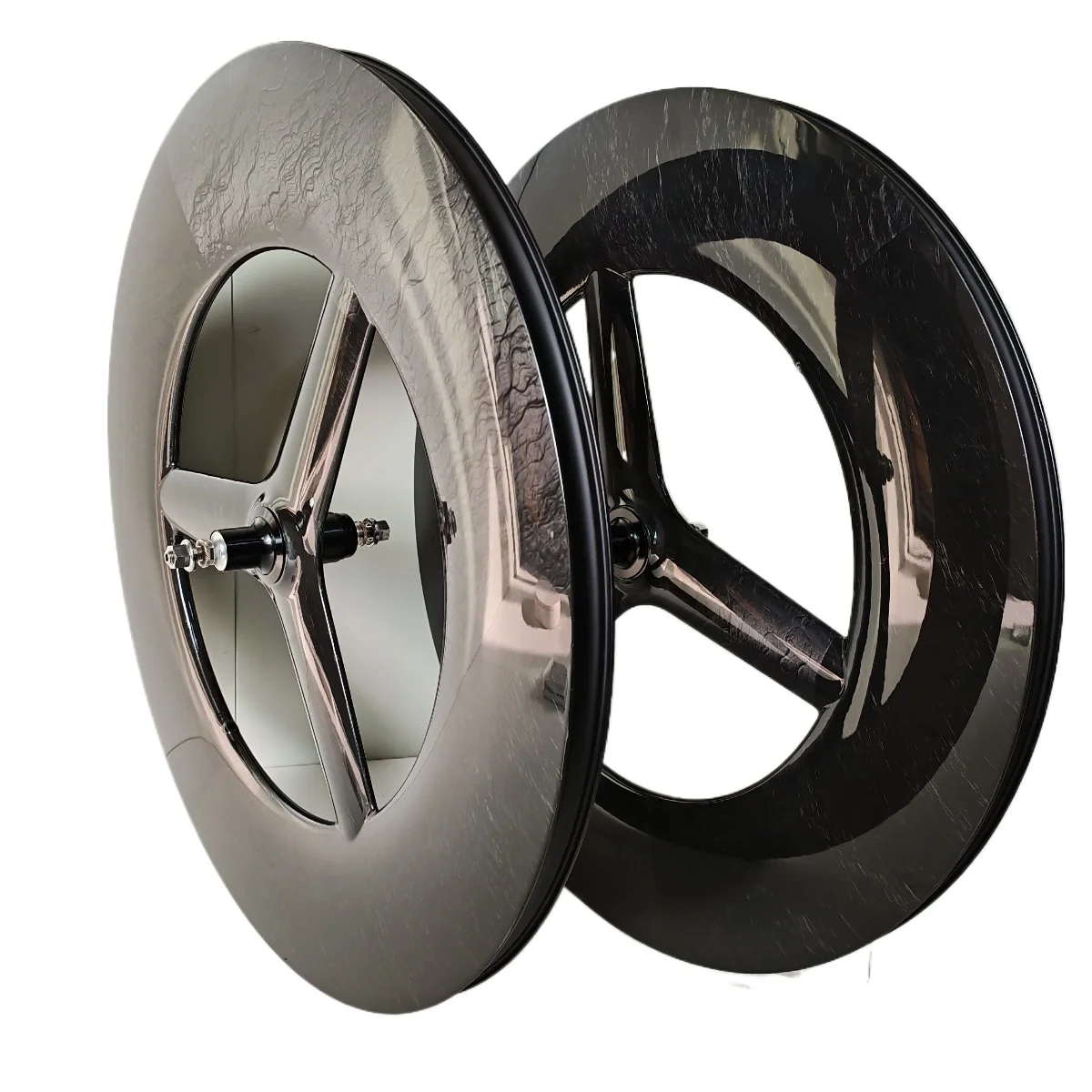 28mm Width 3 Spokes and Disc Wheels Carbon 700C TT / Track / Fixed Gear / Road/ Bike Wheelset Tubeless Disc / Rim Brake