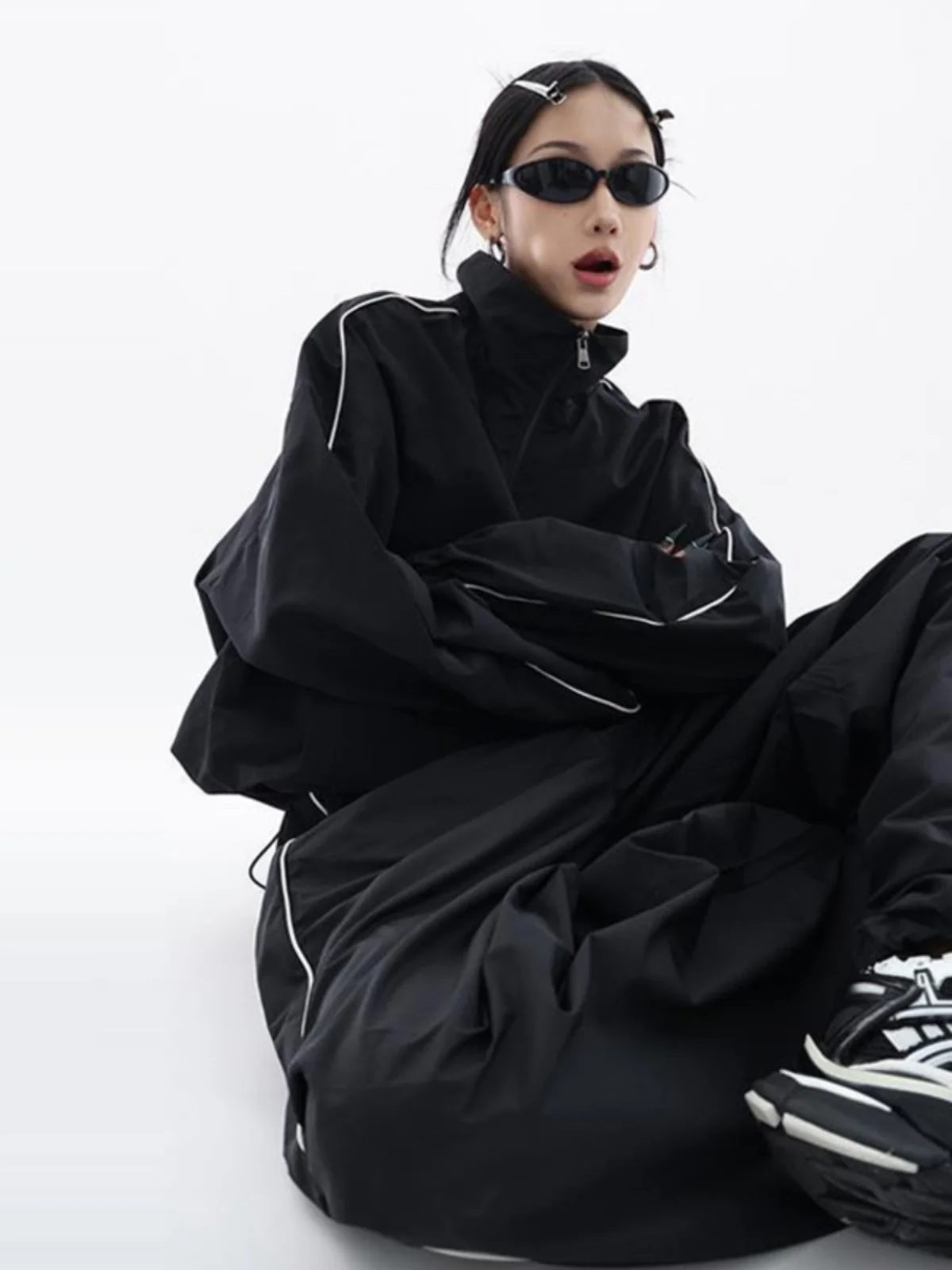 Cool Fashionable Sportswear Two-Piece Set Women's Advanced Feel Autumn New Style Zipper Long Sleeve Long Pants Outdoor Jacket