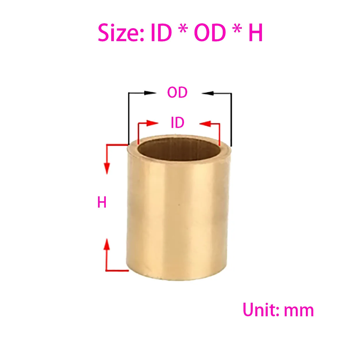 Powder Metallurgy Copper Sleeve/pure Copper Small Shaft Sleeve ID3/4/5/6/7/8/10/12/14/15/16-60mm