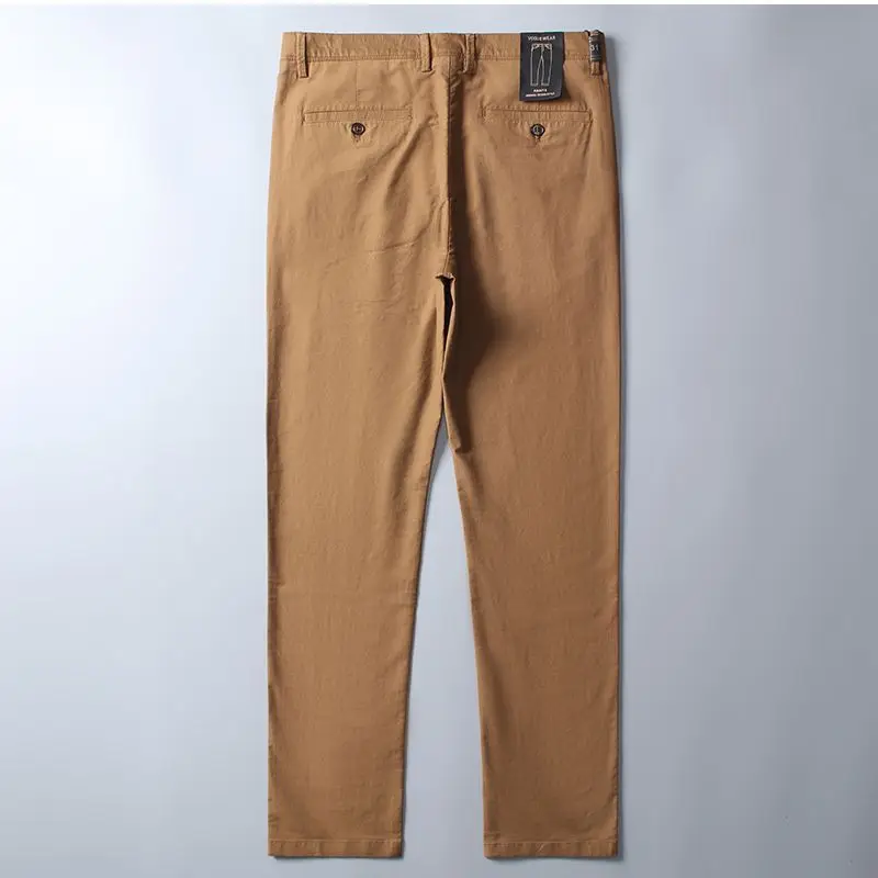 

Korean Style Clothes Man 2026 Men's High-end Cotton Twill Casual Pants Men's Summer Thin Khaki Loose Straight Business Trousers