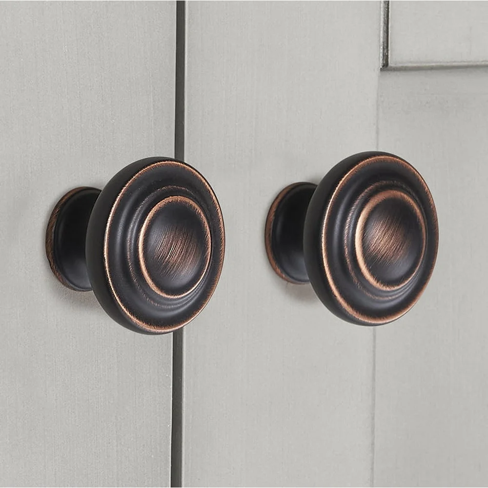 Conjunto de puxadores de armário de bronze polido a óleo com 10 botões girados vintage, construção de zinco, fácil instalação, estilo fazenda