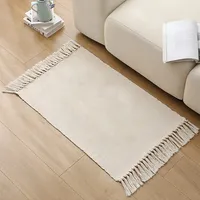 White Cloth Fabric Floor Rugs for Living Room Bedroom Knitted Home Sofa Areas Carpets Long Size Bed Side Bathroom Mat DIY Paint
