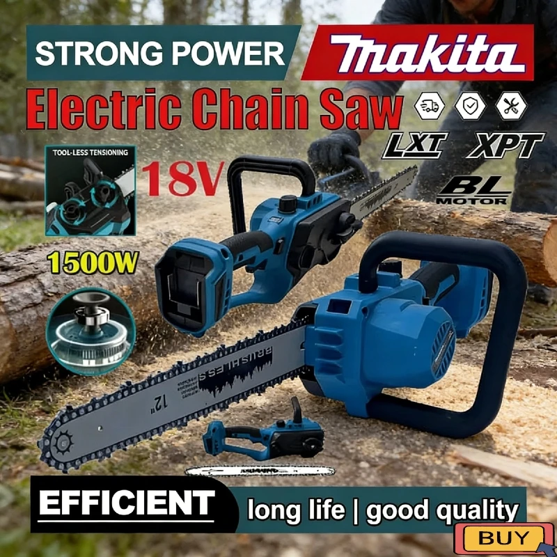 

Makita For 18V Brushless Electric Chain Saw 600W 7000RPM Cordless Handheld Chainsaw Graden Pruning Power Tool