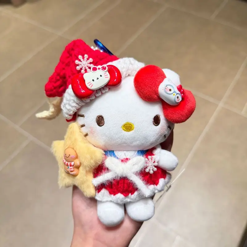 11cm anime olá kitty vestir-se dos desenhos animados boneca de pelúcia pingente pp algodão boneca de pelúcia kawaii chaveiro acessórios bonitos presente do feriado