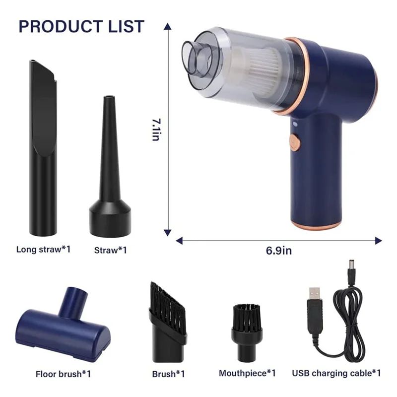 コードレスポータブル掃除機,充電式,車,家庭,オフィス,ペット用,8000Pa, 120w