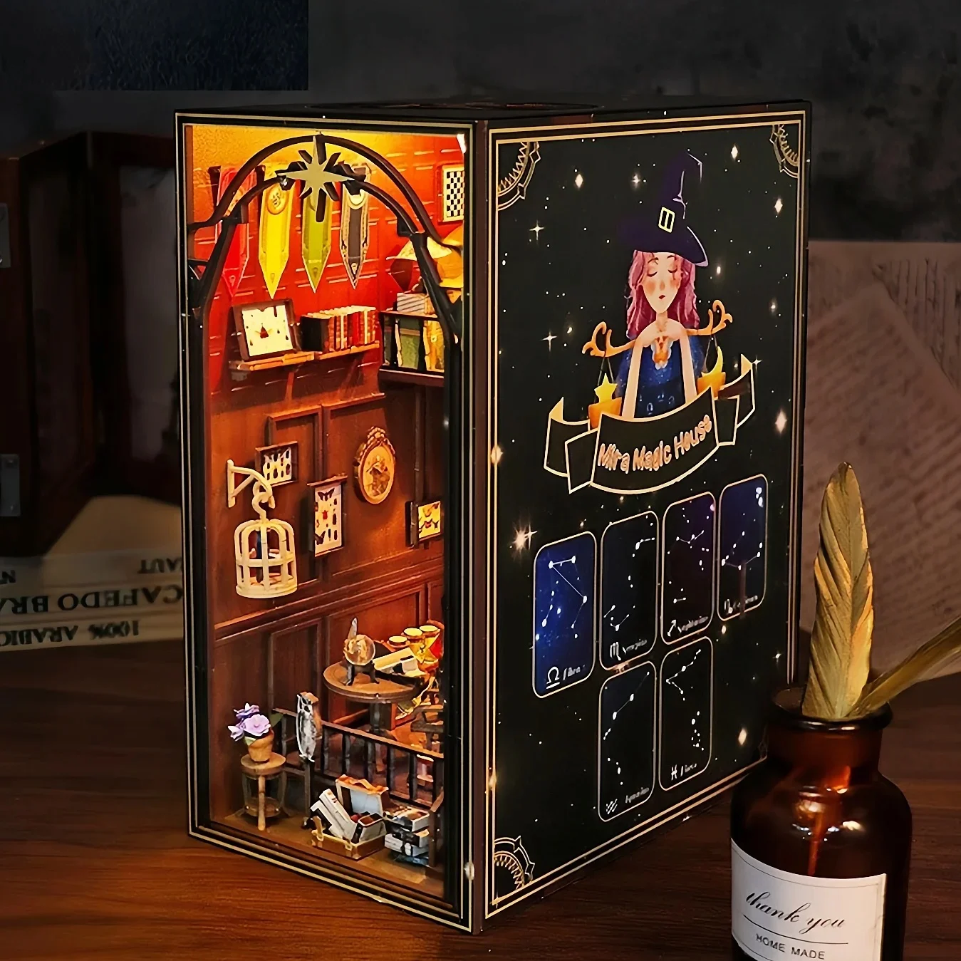 Набор для сборки миниатюрного  – обзор и цена Diy Wooden Book Nook Kit Shelf Insert