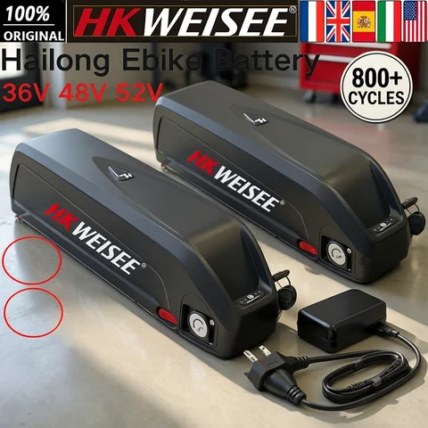 New For Hailong 36V 48V 52V 15Ah 20Ah Battery For Bafang BBS02 BBS03 BBSHD Motor Hailong Battery Powerful and Long-Lasting Power