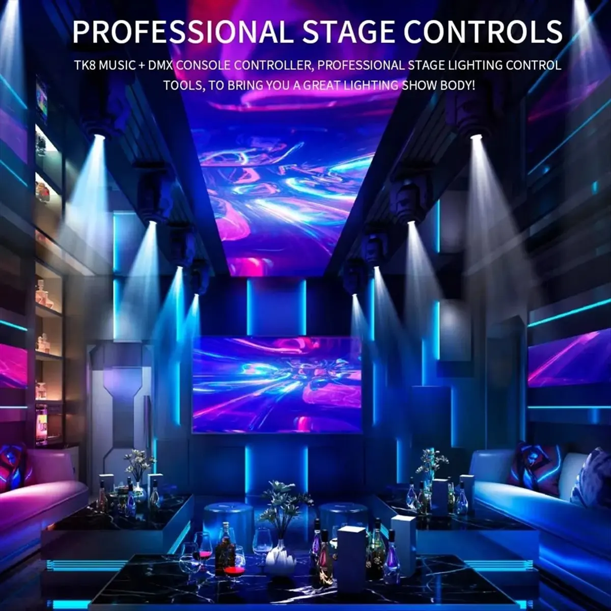 RABIT DTD3-WS2811 WS2815 for SPI-TTL Led Strip Light Module Controller T8K Music+ Console 8 Channels Port with Mic in(EU)