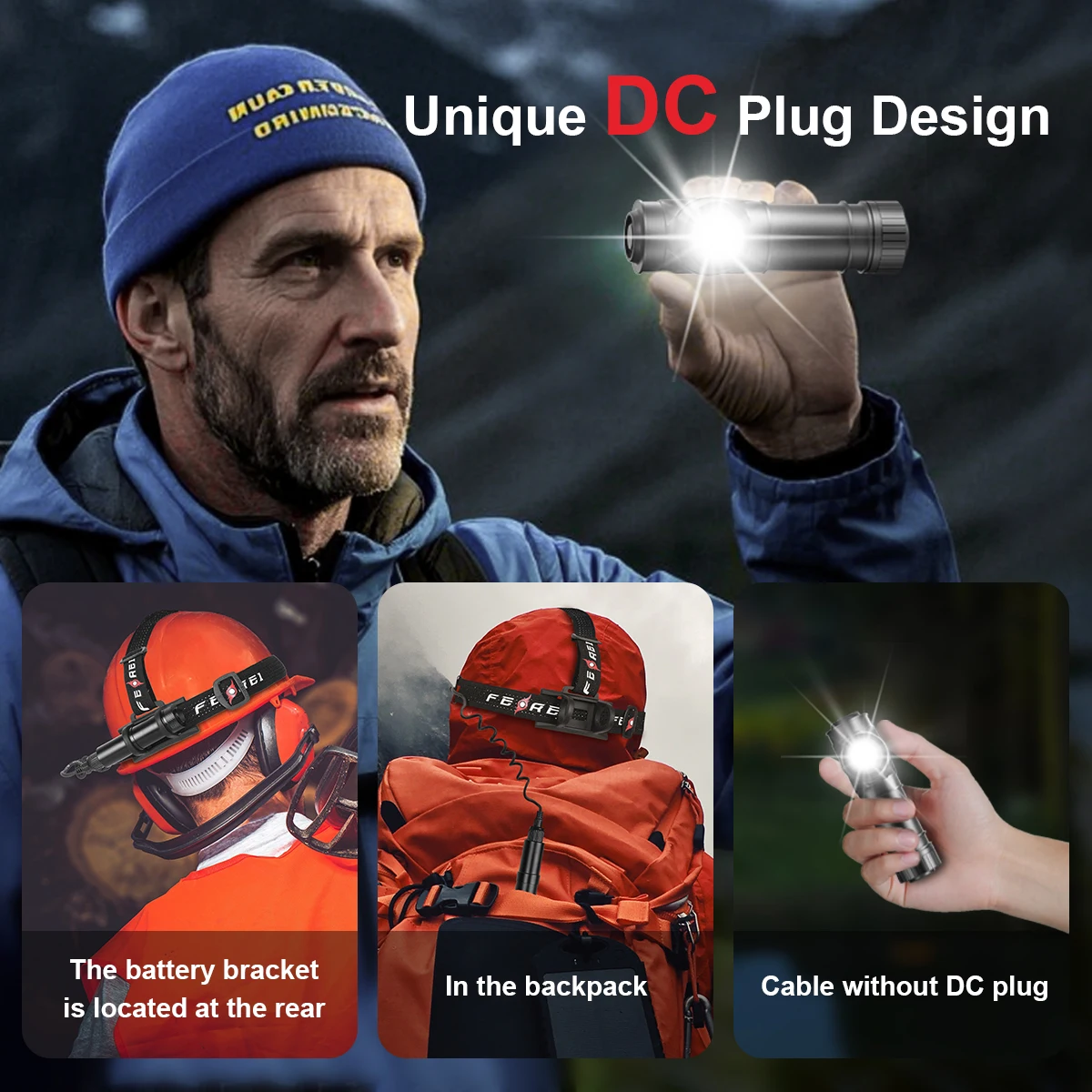 FEREI 2300Lumens LED Bicycle Light High Brightness Aluminum Alloy Headlamp IPX8 Waterproof Scuba Diving Nighttime Search Rescue