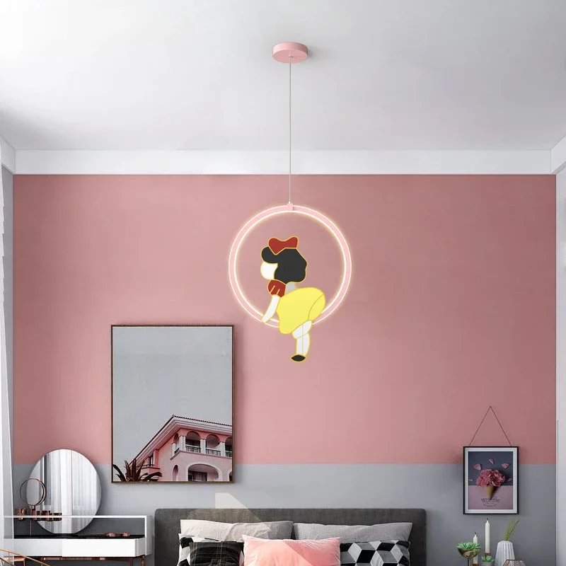 

Creative Princess Led Chandeliers Girl's Room Pendant Lamps For Living Children's Bedroom Dining Indoor Hanging Lightings