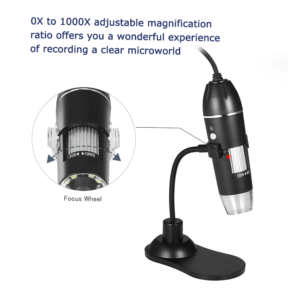 Imagem -05 - Microscópio Eletrônico Portátil para Solda Câmera Digital 1000x tipo c Usb Lupa Reparo do Telefone Celular