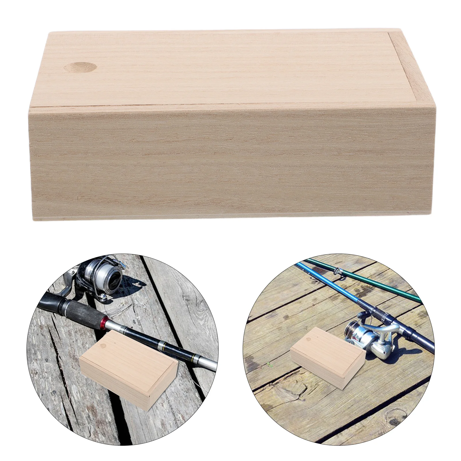 

Wooden Bait Box Compact Fishing Containers Box Natural Wood Material Multi-Functional Present for Fishing Enthusiasts Portable