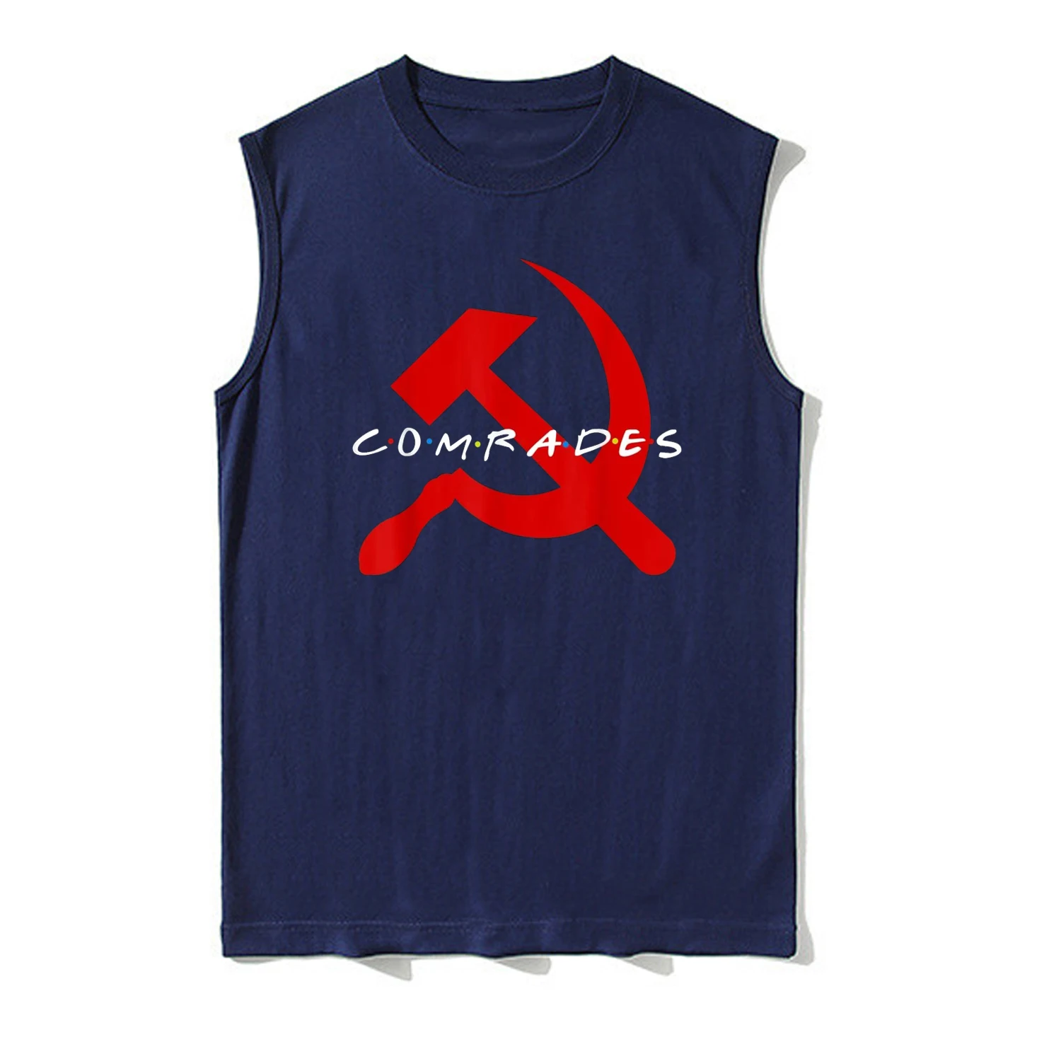 Russian Soviet Union Comrades Hammer and Sickle Emblem Tanktop 100% Cotton O-Neck Vests Summer Casual Mens Sleeveless T-shirt