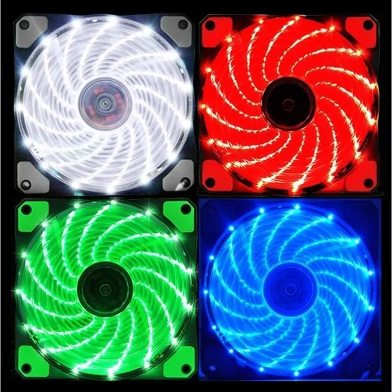 for 12025 Chassis Fan 15LED Light Fan 12cm Colorful Ultra-Quiet Cooling Fan