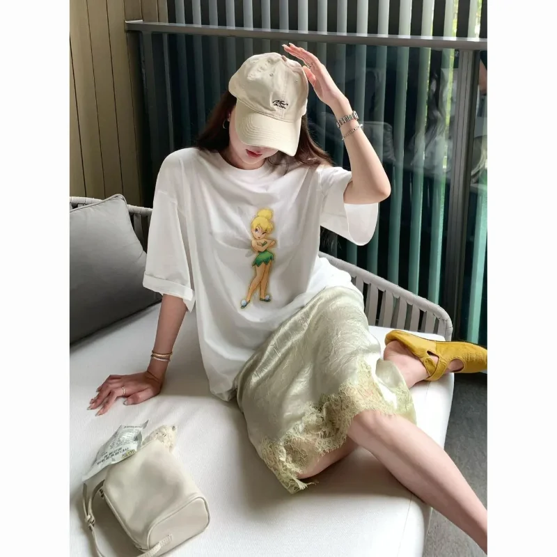 

Cotton Summer Lazy Style Versatile Loose Casual Korean High Street Vintage Tops