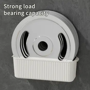 WORTHBUY קיר רכוב ללא אגרוף דביק אחסון מתלה מחזיק דלת ארון פלסטיק ארגונית מדף מטבח אביזרים 6 best sales מדפים דביקים - №3