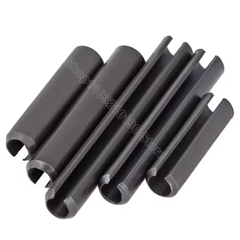 1-100pcs M1.5 M2 M2.5 M3 M4 M5 M6 M8 M10 M12 Black Spring-Type Straight Pins Steel Spring Elastic Cylindrical Cotter Pin Dowel