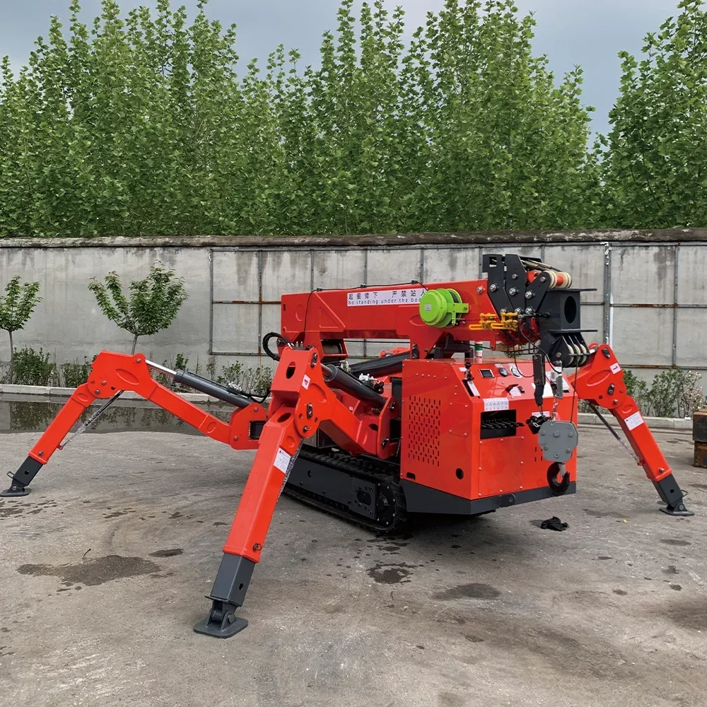 Mini Spider Crane Telescopic Boom Remote Control 3 Ton Boom Crawler Crane Mobile for Tight Spots