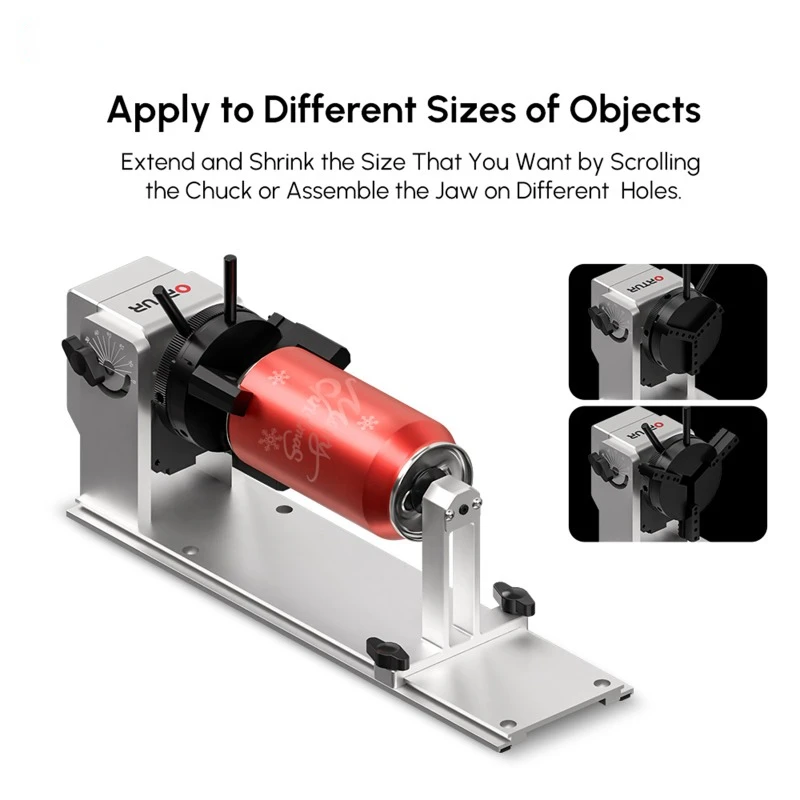 Ortur Y-Axis Rotary Chuck YRC1.0 Rotary Roller 360 Rotating 180 Horizontal Flip Angle Base for 99% Laser Engraver Machines