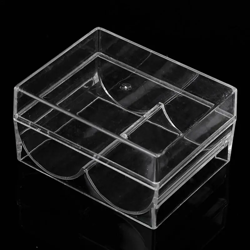 Empty Poker Chip Rack with Lid Transparent Acrylic Poker Chip Storage Tray Holds 40 Standard-sized Chips Poker Table Accessories