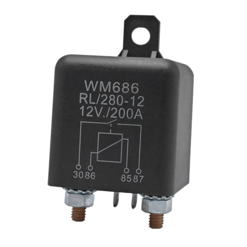 

Battery Isolator Relay 12V 4-Pin WM686 Start Relay Car ON/OFF Switch Normally Open Relay RL/280 200A