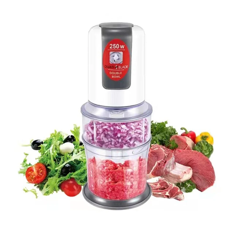 

Layered Double-Layer meat Grinder 250W Vegetable and Fruit Grinder Stainless Steel Cutter head Household multi-function