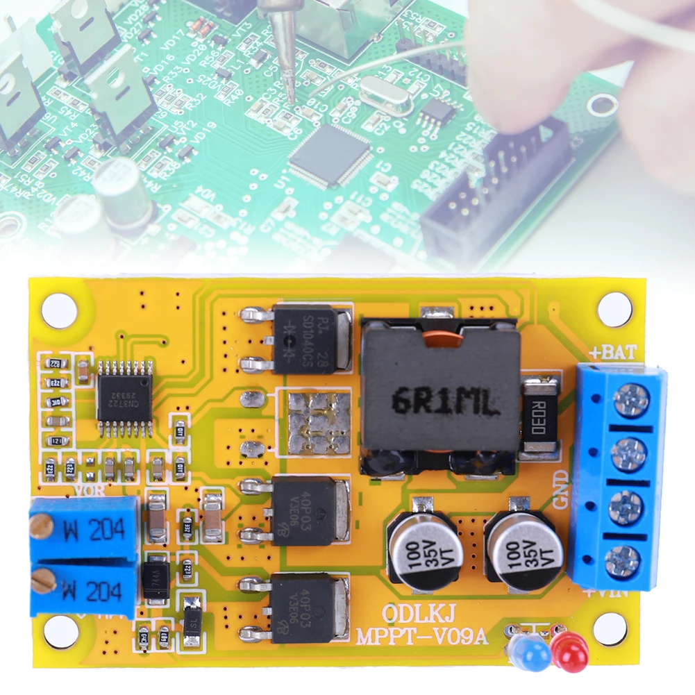 5-1pcs DC 8-28V 5A/6A MPPT Solar Panel Controller Charge Regulator Lithium Battery Regulator Board Solar Charging Board