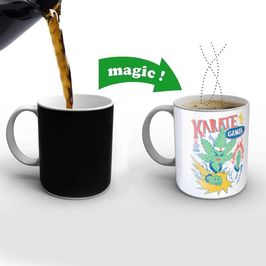 

Karate Ganja Creativity Change Color Chang mug Ceramic mug Hot Coffee Cup Breakfast Cup Mug Friend Gift