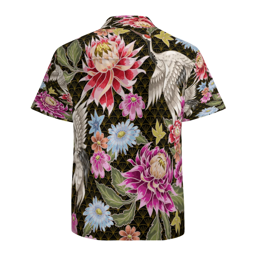 Men's Hawaiian Shirt Short Sleeve Casual Button Down Floral Printed Beach Shirts with Pocket Quick Dry Breathable