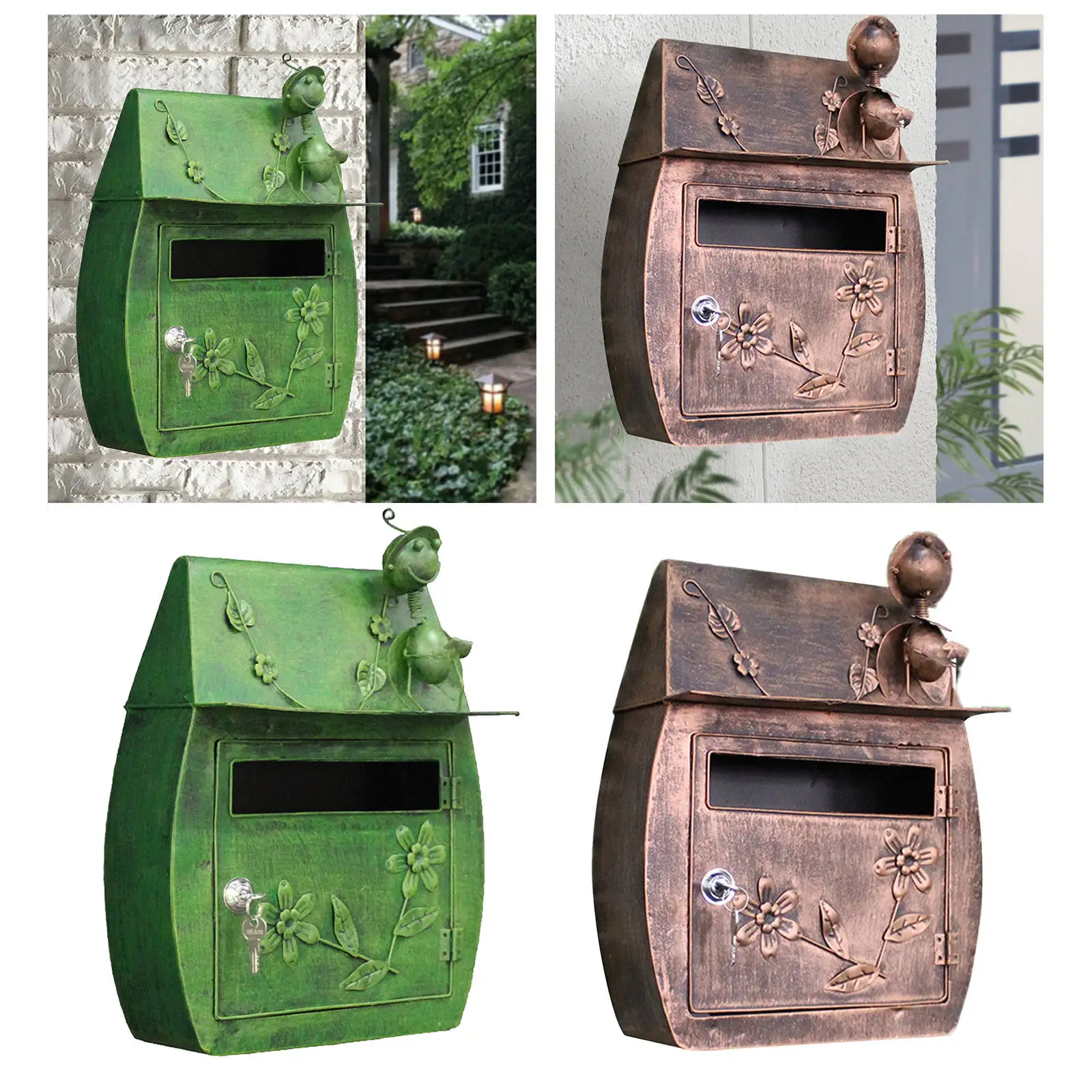 Locking Mailbox Wall Mount – Waterproof Mail Boxes with Key Lock Large Capacity, 11.8 x 6.3 x 15.75 inch