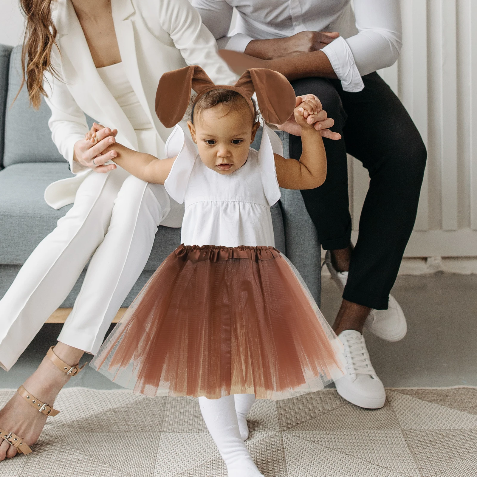 

1Set Dachshund Dog Ear Headband Set Puppy Costume Accessories for Halloween Party Cosplay Dress-Up Photo Props